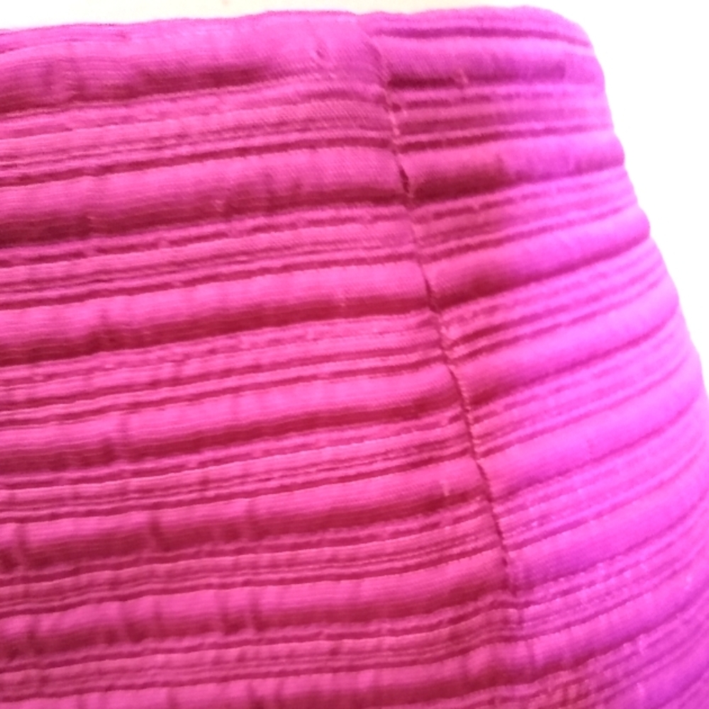 ESCADA 36/6-8 MAGENTA WOOL SILK BLEND THICK RIB PENCIL STRAIGHT LINED SKIRT - Picture 6 of 10